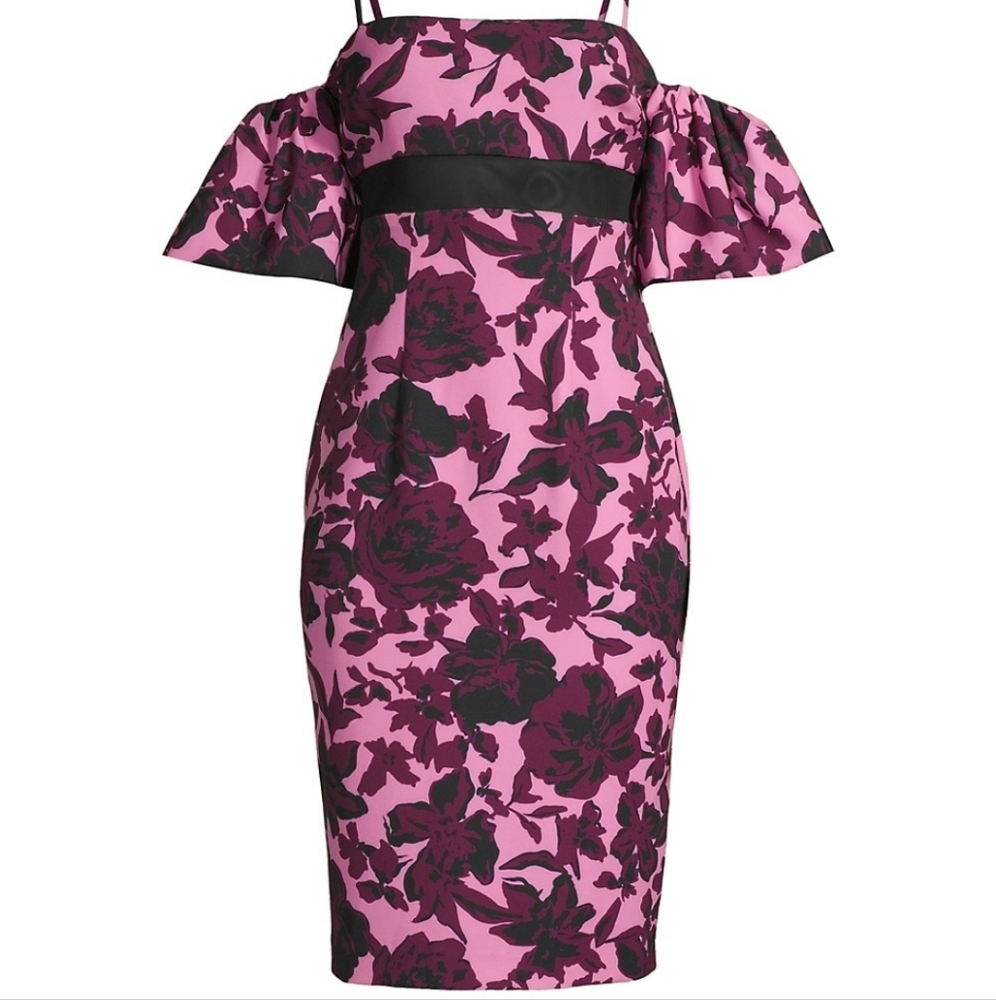 BLACK HALO floral midi-dress
